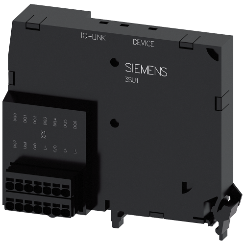 Electronics module for IO-Link, black, 8 inputs/outputs, 4DI/4DQ, Push-in, for floor mounting