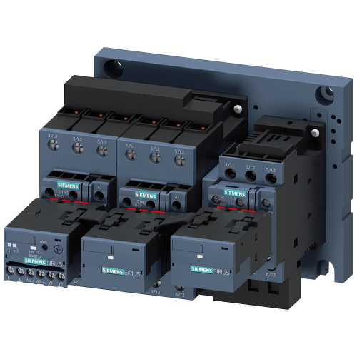 Contactor assembly for star-delta (wye-delta) start with AS-Interface AC 3: 45 kW/400 V 20-33 V AC/DC, 3 NO + 3 NC
