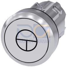 Pushbutton, 22 mm, round, metal, shiny, white, with symbol: jogging mode, pushbutton, flat momentary contact type