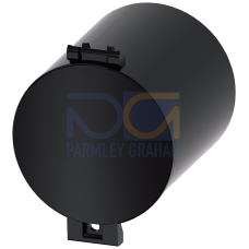 Sealable cap for pushbutton, raised, 22 mm, front ring, raised, castellated, black