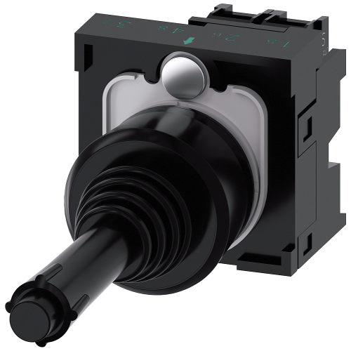 Coordinate switch, 22 mm, round, plastic, black, vertical, 1 NO, 1 NO