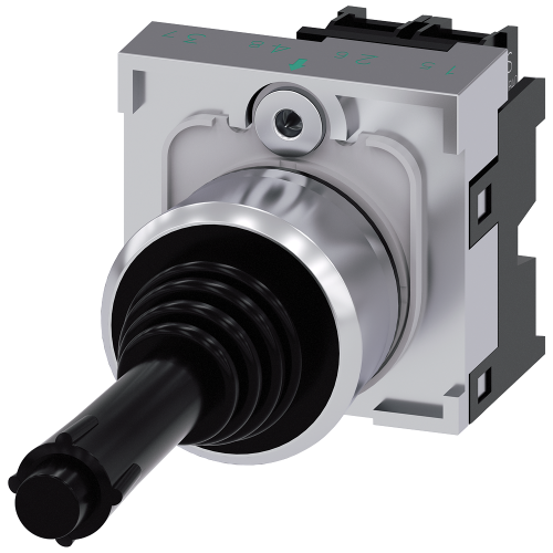 Coordinate switch, 22 mm, round, metal, high gloss, black, 1 NO, 1 NO