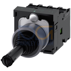 Coordinate switch, 22 mm, round, plastic with metal front ring, black, 4 switch positions, momentary contact type, without mechanical interlocking in O position, with holder, 1 NO, 1 NO, 1 NO, 1 NO, s