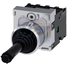 Coordinate switch, 22 mm, round, metal high gloss, black, latching