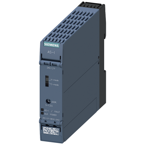 AS-i SlimLine Compact module SC22.5, IP20, analog, 2AQ-C/V Screw terminals 4 x analog output Outputs switchable C/V Overall width 22.5 mm