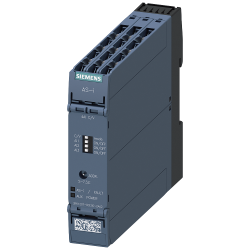 AS-i SlimLine Compact module SC22.5, IP20, analog, 4AI-C/V Screw terminals 4 x analog input Inputs switchable C/V Overall width 22.5 mm
