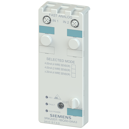 AS-i compact module K60, IP67, A/B slave (Spec. 3.0), analog, 2 AI (1 AI)