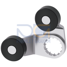 Fork lever for position switch 3SE51 2 x lever made of stainless steel with one plastic roller 19 mm