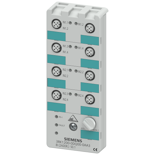 AS-i compact module K60, digital, 8 I, IP67, 8x1 input, max. 200 mA