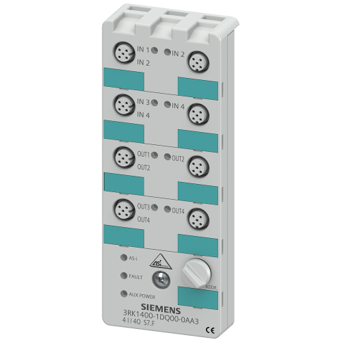 AS-i compact module K60, digital, 4 I/4 O, IP67, 4x1 input, max. 200 mA