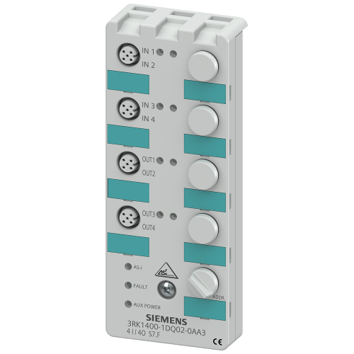 AS-i compact module K60, digital, 4 I/4 O, IP67, 4x1 input, max. 200 mA