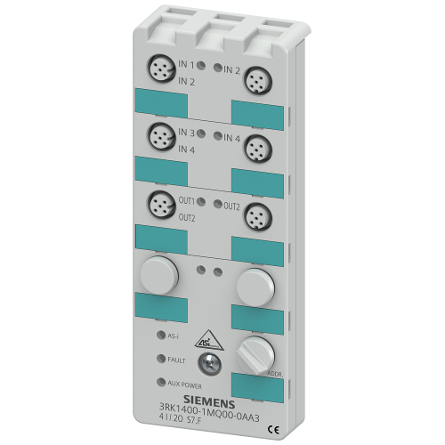 AS-i compact module K60 digital 4 DI/2 DQ, IP67 4 x input, maximum 200 mA 2 x output, 2 A, 24 V DC 6