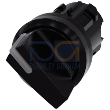 Illuminable selector switch, 22 mm, round, plastic, black, Selector switch short, 2 switch positions
