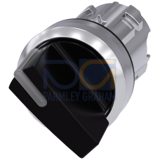 Illuminable selector switch, 22 mm, round, metal shiny, black, Selector switch short, 2 switch posit