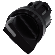 Illuminable selector switch, 22 mm, round, plastic, black, Selector switch short, 2 switch positions
