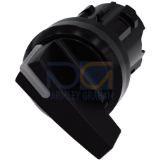 Toggle switch illuminable, 22 mm, round, plastic, black, knob long