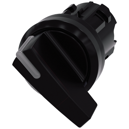 Toggle switch illuminable, 22 mm, round, plastic, black, knob long