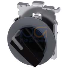 Toggle switch illuminable, 30 mm, round, metal, matt, black, knob short