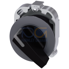 Toggle switch illuminable, 30 mm, round, metal, matt, black, knob long