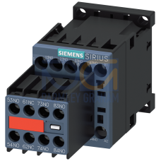 Contactor relay, 7 NO + 1 NC, 220 V AC, 50 Hz / 240 V, 60 Hz, Size S00, screw terminal, Captive auxiliary switch, for SUVA applications