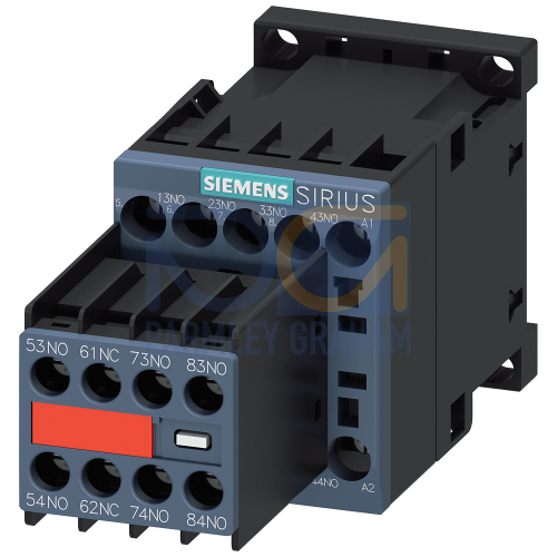 Contactor relay, 7 NO + 1 NC, 220 V AC, 50 Hz / 240 V, 60 Hz, Size S00, screw terminal, Captive auxiliary switch, for SUVA applications