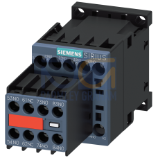 Contactor relay, 7 NO + 1 NC, 24 V DC, Size S00, screw terminal, Captive auxiliary switch, for SUVA