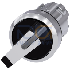 Toggle switch illuminable, 22 mm, round, metal, high gloss, white, knob short