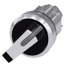 Toggle switch illuminable, 22 mm, round, metal, high gloss, white, knob short