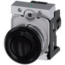 Acoustic signal device, 22 mm, round, metal, black, continuous tone 2.4 kHz, 110 V AC