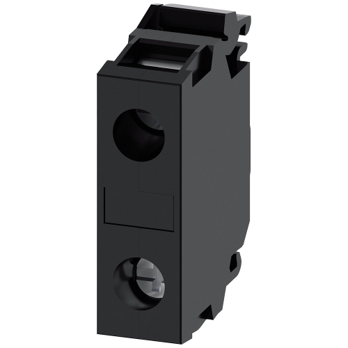 Support terminal, black, screw terminal, for front plate mounting