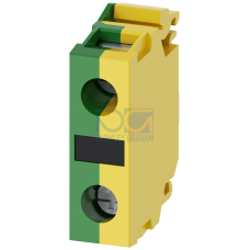 Support terminal, green/yellow, screw terminal, for front plate mounting