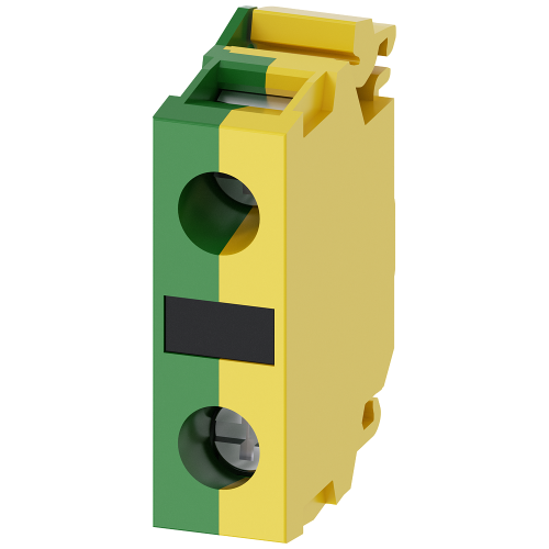 Support terminal, green/yellow, screw terminal, for front plate mounting