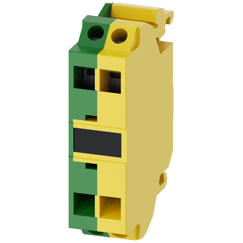 Support terminal, green/yellow, spring-type terminal, for front plate mounting