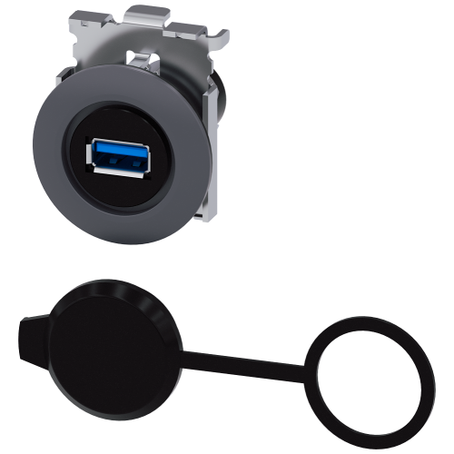 USB connection, 30 mm, metal matt, sand gray