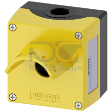 Enclosure for command devices, 22 mm, round, metal, yellow, 1 command point
