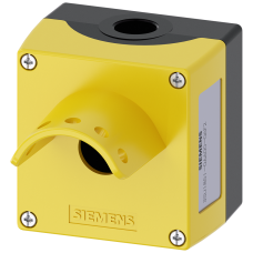Enclosure for command devices, 22 mm, round, metal, yellow, 1 command point