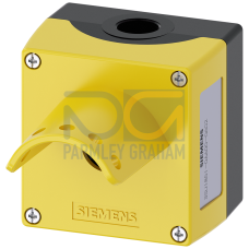 Enclosure for command devices, 22 mm, round, metal, yellow, 1 command point