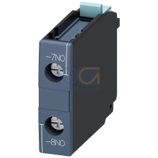 Auxiliary switch block, 1 NO, leading, EN 50005 screw terminal, for motor contactors, 1-pole