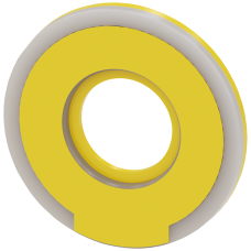 Washer round for EMERGENCY STOP mushroom pushbutton, yellow, illuminated, thickness 5 mm, outer diam