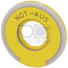 Backing plate round for emergency stop mushroom pushbutton, yellow, illuminated