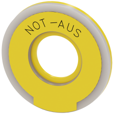 Backing plate round for emergency stop mushroom pushbutton, yellow, illuminated