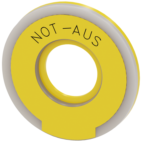 Backing plate round for emergency stop mushroom pushbutton, yellow, illuminated