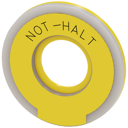 Backing plate round for emergency stop mushroom pushbutton, yellow, illuminated