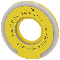 Backing plate round for emergency stop mushroom pushbutton, yellow, illuminated