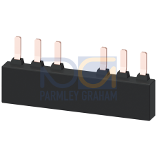 3-phase busbar for 2 circuit breakers Size S2 Modular spacing: 75 mm
