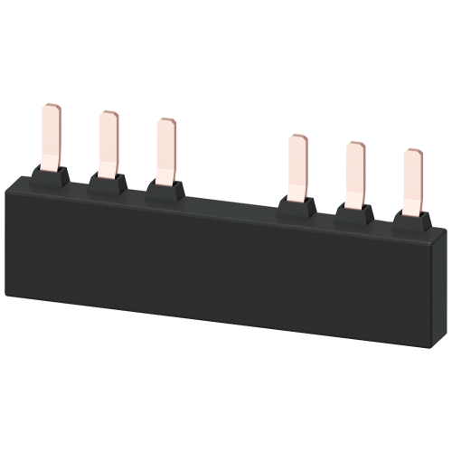 3-phase busbar for 2 circuit breakers Size S2 Modular spacing: 75 mm