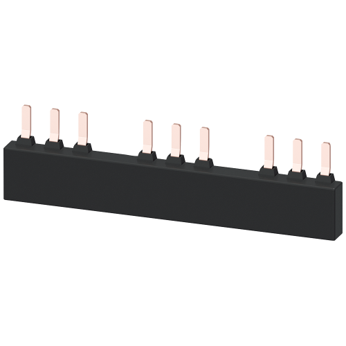 3-phase busbar for 3 circuit breakers Size S2 Modular spacing: 75 mm