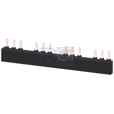 3-phase busbar for 4 circuit breakers Size S2 Modular spacing: 75 mm