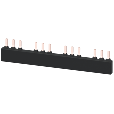 3-phase busbar for 4 circuit breakers Size S2 Modular spacing: 75 mm