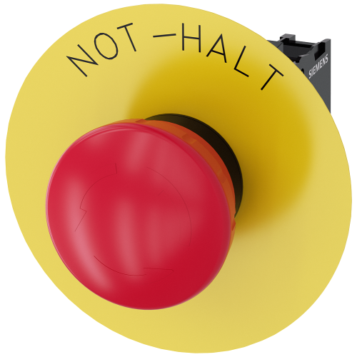 Emergency stop mushroom pushbutton, 22 mm, round, plastic, red, 1 NC, 1 NC, screw terminal